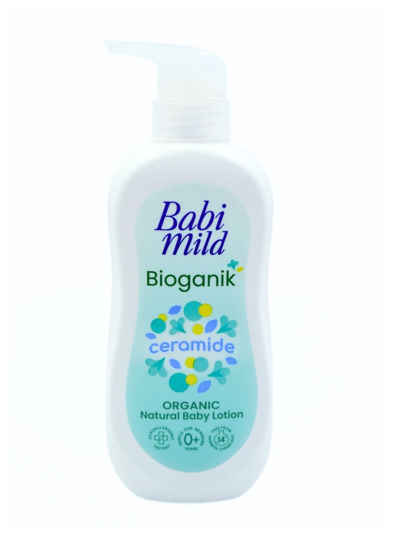 Babi Mild Bioganik Ceramide Organic Natural Baby Lotion – Gentle Touch Skin Barrier Repair & Deep Moisturizing Care (0+ Months)350ml